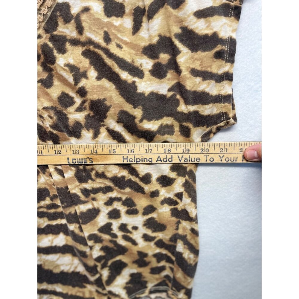 Westbound Petites Animal Print Blouse Quarter Sleeve Pullover Size Petite Large - Picture 4 of 7